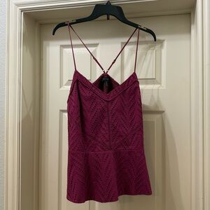 White House Black Market Burgundy Blouse